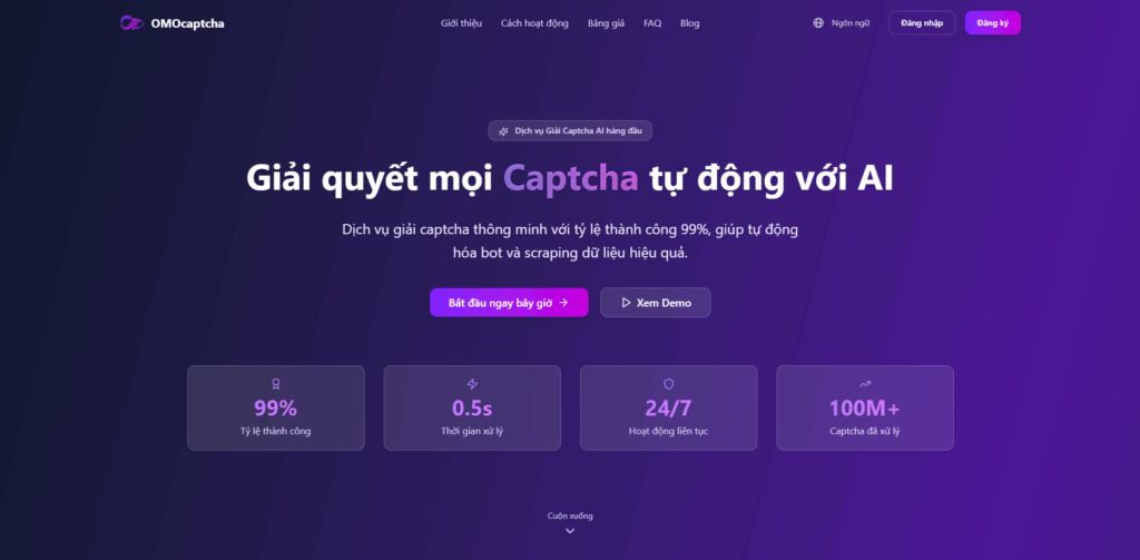 Đăng ký OMOCaptcha